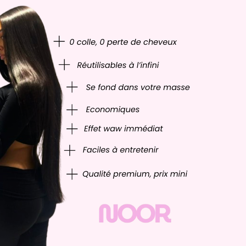 Extensions à Clip en Cheveux Naturels – Volume et Longueur Instantanés | NoorHair